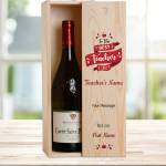 To The Best Teacher Ever Personalised Wooden Single Wine Box