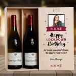 Happy Lockdown Birthday - Personalised Wooden Double Wine Box