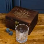 Personalised Any Name - Wooden Boxed Whiskey Set