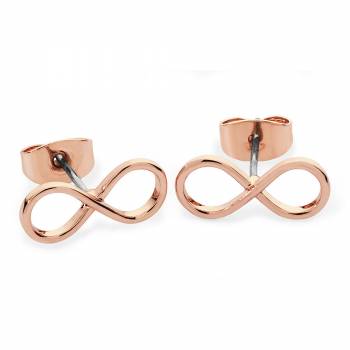 Simple Infinity Stud Rose Gold Earrings