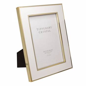 Tipperary White Enamel Frame with Rose Gold Edging 5 X 7