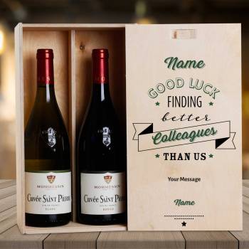 Good Luck Finding Better Colleagues Personalised Double Wine Box