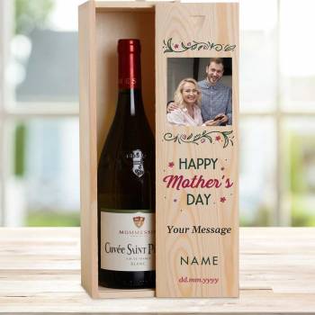 Any Photo Happy Mother's Day Personalised Wooden Single Wine Box