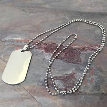 Engraved Military Dog Tag - Silver