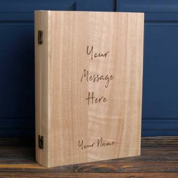 Book Styled Any Message Personalised Wooden Keepsake Book