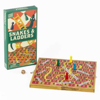 Snakes & Ladders Wooden Board Game