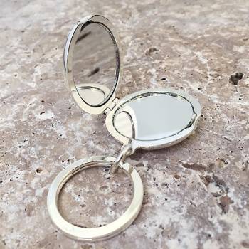 Double Mirror Keyring - Engraved With Your Message