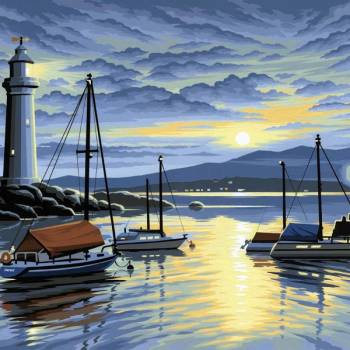Harbour at Sunrise - Large Paint By Numbers