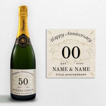 Happy Anniversary Personalised Champagne
