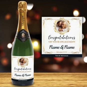 Congratulations On Your Engagement Any Photo Personalised Champagne