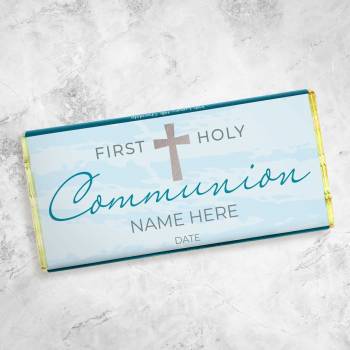 First Holy Communion Cross Personalised Chocolate Bar