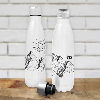 Any Initials Mountain Design - Personalised Bottle / Flask