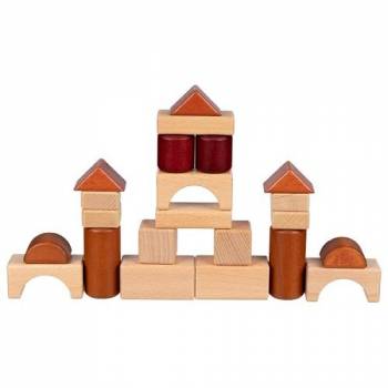 Building Blocks In A Wooden Box