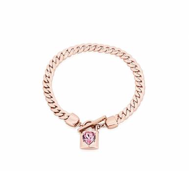 Romi Rose Gold Padlock Flat Chain Bracelet