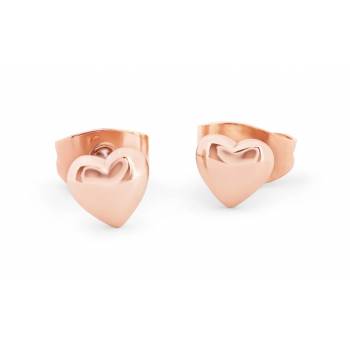 Tipperary Rose Gold Heart 8mm Stud Earrings
