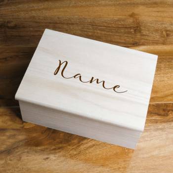 Any Name Engraved Jewellery Wooden Box with Mirror