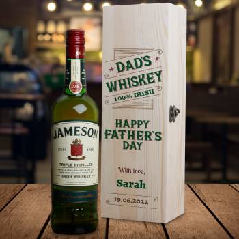 Dad's Whiskey Father's Day 100% Irish - Personalised Wooden Box