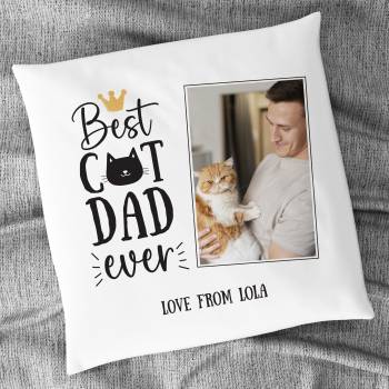 Best Cat Dad Ever Personalised Cushion Square