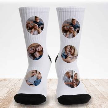 Any Eight Photos and Message - Personalised Socks