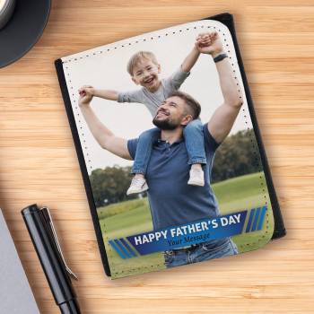 Happy Father's Day Any Photo and Message Wallet - Black