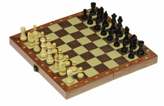 Wooden Chess Set With Folding Board