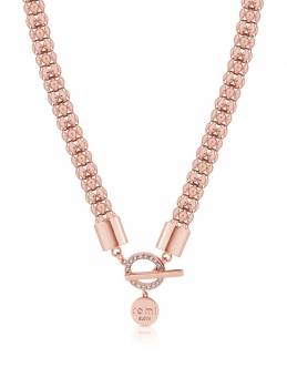 Tipperary Crystal Romi Rose Gold Popcorn Chain Bar Necklace