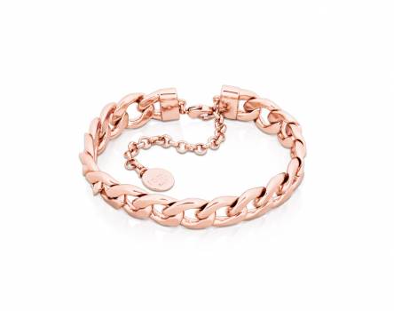 Tipperary Crystal Romi Rose Gold Heavy Curb Chain Bracelet