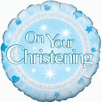 On Your Christening Boy Balloon in a Box