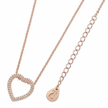 Double Pave Heart Rose Gold Pendant