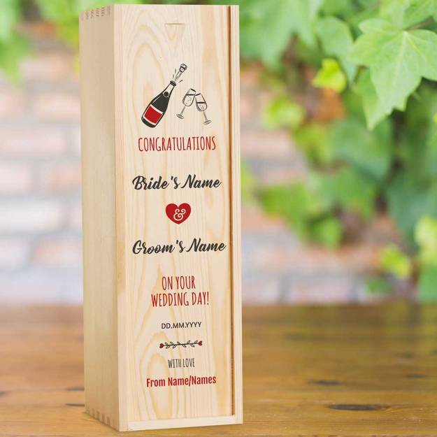 On Your Wedding Day Personalised Wooden Champagne Box (INCLUDES CHAMPAGNE)_DUPLICATE
