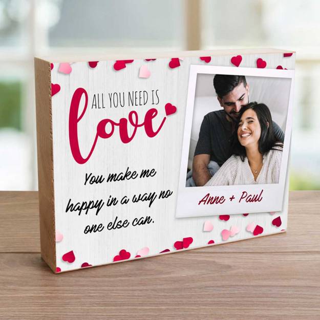 Any Photo All You Nedd Is Love - Wooden Photo Blocks