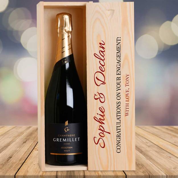 Any 2 Names And Message - Personalised Single Champagne Box