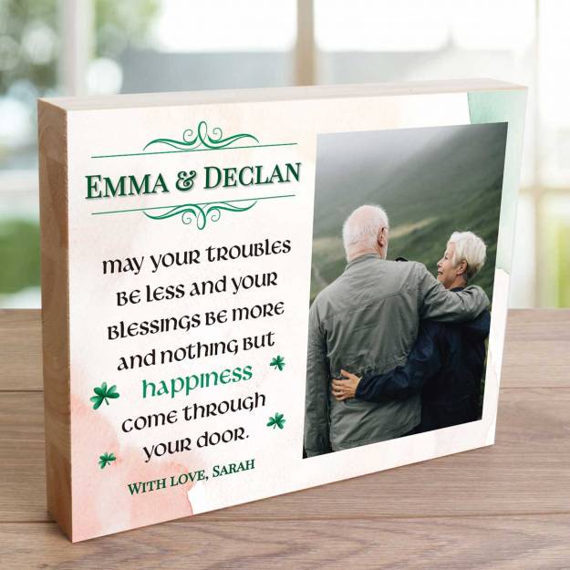 Irish Blessing Any Photo And Message - Wooden Photo Blocks