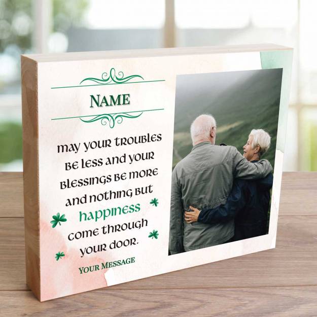 Irish Blessing Any Photo And Message - Wooden Photo Blocks