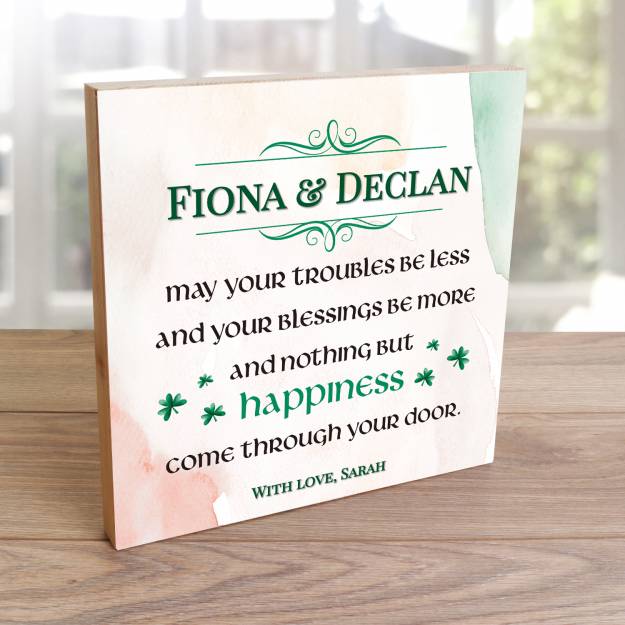Irish Blessing Any Message - Wooden Photo Blocks