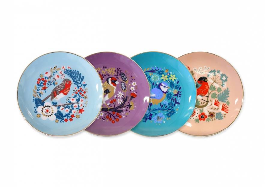 Tipperary Birdy Set of 4 Biscuit Plates