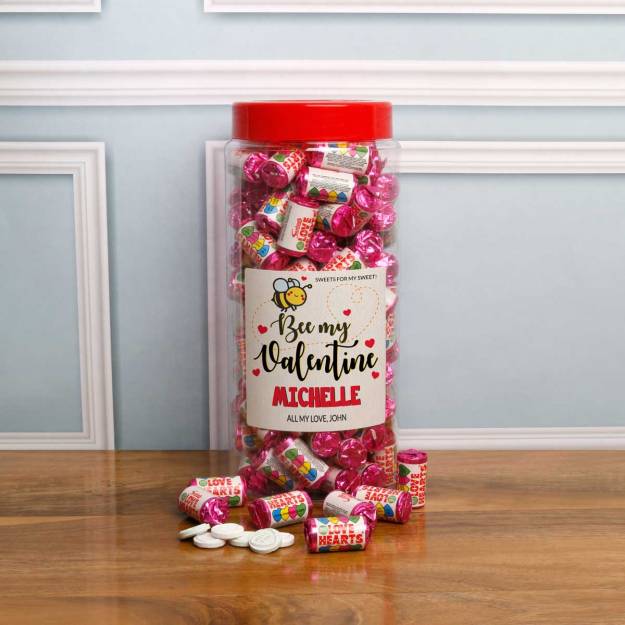 Bee My Valentine Personalised Sweets Jar