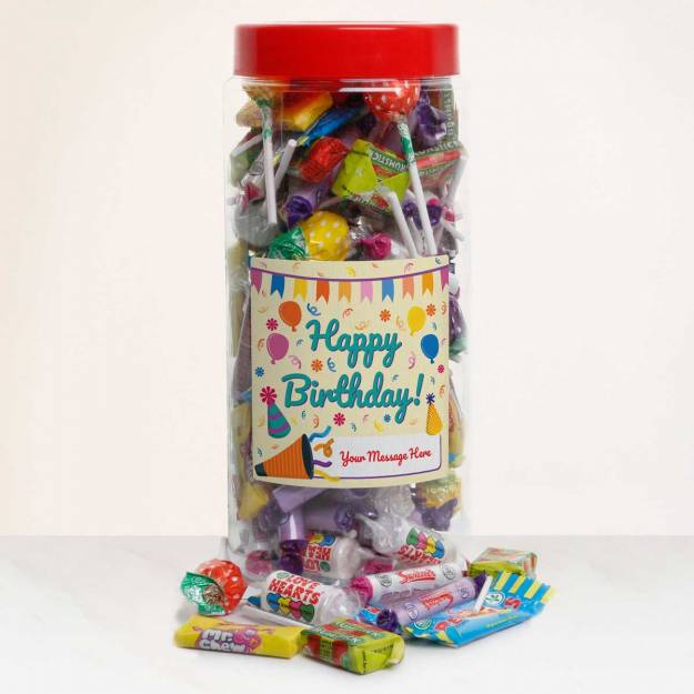 Happy Birthday Personalised Sweets Jar