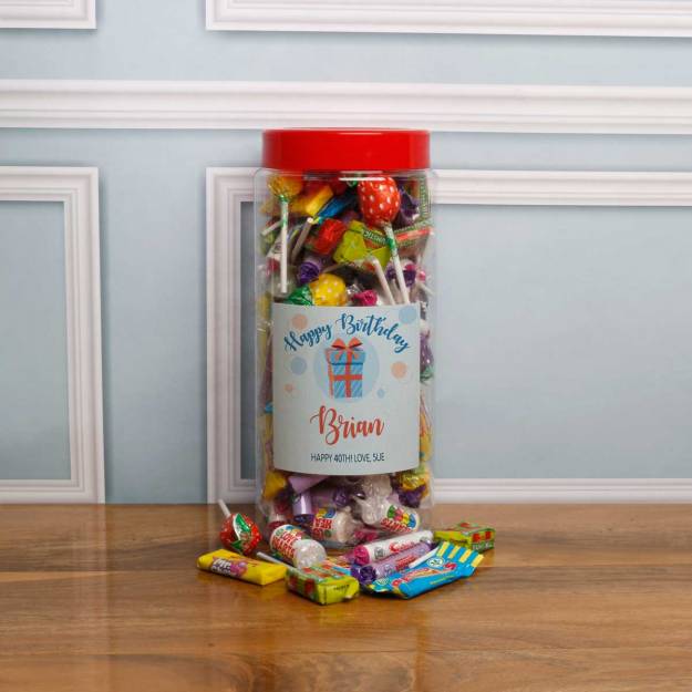 Birthday Gift Box Personalised Sweets Jar