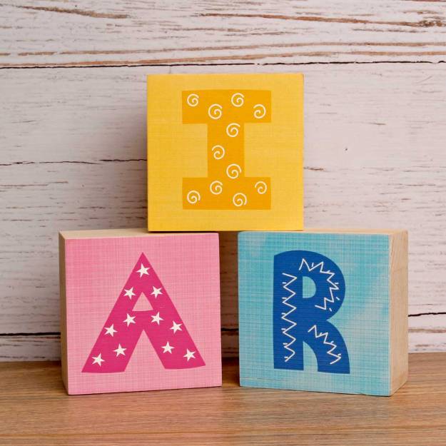 Alphabet Name Blocks - Choice of Pink, Blue or Yellow
