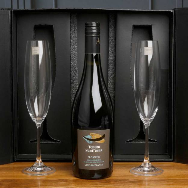 Prosecco in Crystal Flute Gift Box