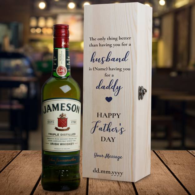 Husband Daddy Father's Day Whiskey - Personalised Wooden Box