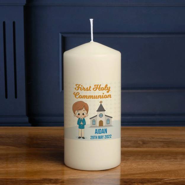 First Holy Communion Boy - Personalised Candle