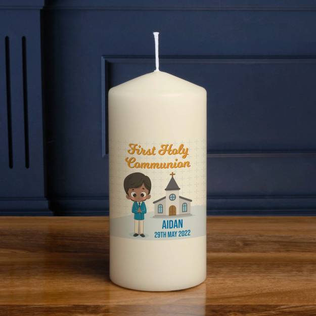 First Holy Communion Boy - Personalised Candle