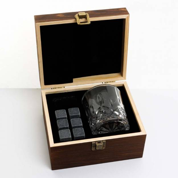 Personalised Any Name - Wooden Boxed Whiskey Set
