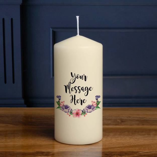 Any Message Flowers - Personalised Candle