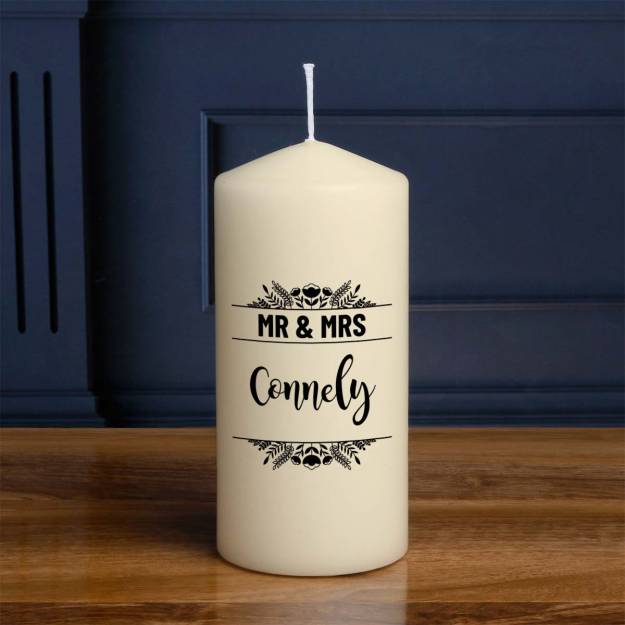 Mr And Mrs Surname - Personalised Candle