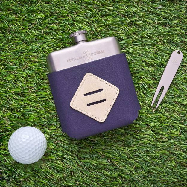 Golfer’s Hip Flask And Divot Tool Set