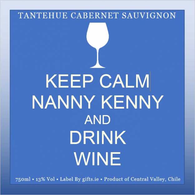 Keep Calm Personalised Wine