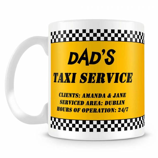 Dad's Taxi Service Personalised Photo Mug